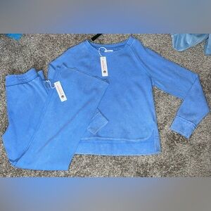 NWT Sunnyside By Sundry Waffle Knit Pullover & Wide Leg Pant Set Size Medium